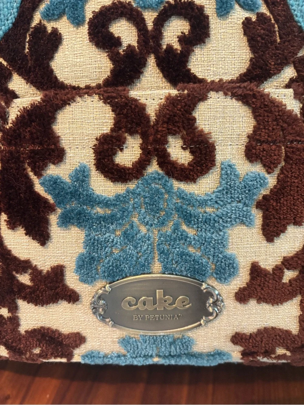 CAKE Diaper Bag- Teal, Brown & Cream